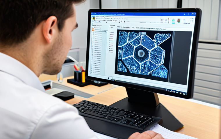 A dedicated professional engineer in their late 20s to early 30s, fully clothed in appropriate professional work attire, is seated at a well-organized desk. They are actively analyzing a digital past exam question on a laptop screen, while a small, real metal component sample or a basic microscope sits nearby, hinting at practical application. A notepad with analytical jottings is visible on the desk. The environment is a bright, functional office or a clean, modern lab setting. Clear, focused lighting highlights the work area. safe for work, appropriate content, fully clothed, modest, perfect anatomy, correct proportions, natural pose, well-formed hands, proper finger count, natural body proportions, professional photography, high quality, realistic, detailed.